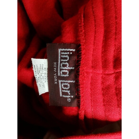 Vintage Red Black MCM Cardigan Sweater Medium M 1980s By Linda Lori Made In USA - Picture 5 of 6